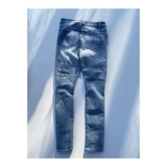 Revamped High Rise Jeans Skinny Distressed Painted - Picture 7 of 8